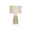 H 27 po, lampe de table, céramique crème, abat-jour beige, contemporain
