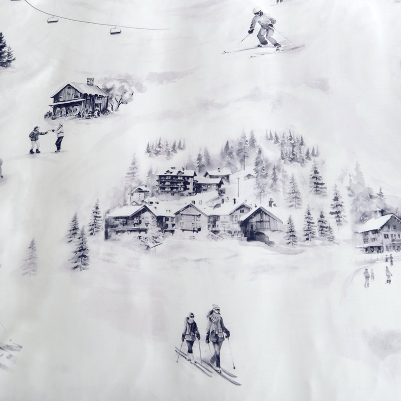 White Queen Ski Toile Comforter Set with Polyfill