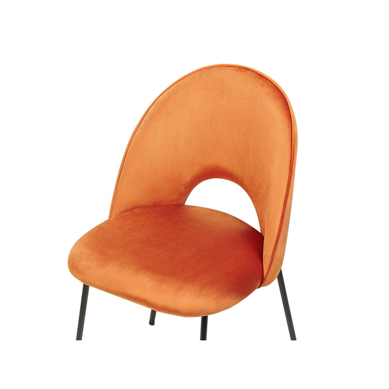 Marana Velvet Side Chair, Orange
