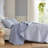 3-Piece Queen 3 Piece Ruffle Printed Quilt Set,Blue