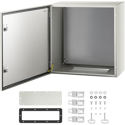 NEMA Metal Case, 24x24x12'' NEMA 4X Metal Electric Enclosure, IP66 Water and Dust Resistant, Suitable for Both Outdoor and Indoor Use, Includes Mounting Plate