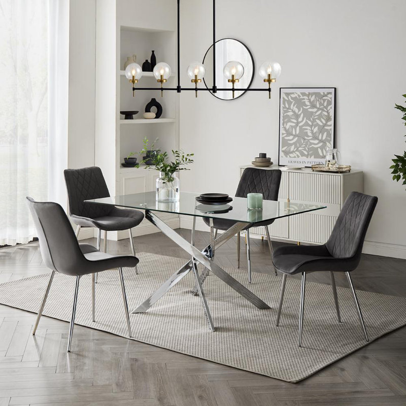 Deantonio 4 - Person Dining Set, Grey 