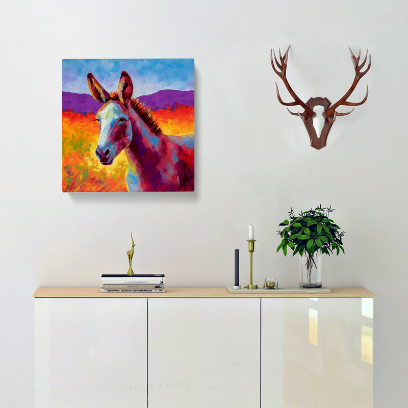 Donkey Colour Field Painting - Wrapped Canvas - Framed Print