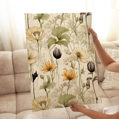 Motif botanique de fleurs sauvages I Cottage, reproduction d'art non encadrée