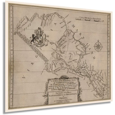 1747, cou du nord de la Virgina, reproduction d'art sur papier sans cadre