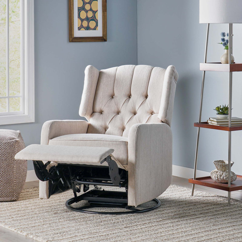 Fauteuil inclinable manuel polyvalent avec design intemporel et fonction pivotante, Beige