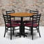 Ensemble de table ronde en stratifié 36 po avec base en X et 4 chaises en métal Jinnie-24678200-94654437