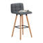 Cross Upholstered Bar Stool with Solid Wood Frame-42036088