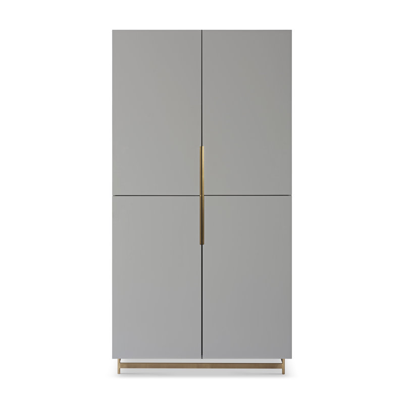 Lorie 2 Door Wardrobe, Grey/Gold