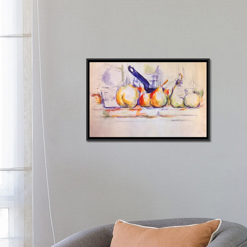 «Still Life with Saucepan, 1902» par Paul Cezanne, reproduction d'art sur toile tendue, H 32 po x l 48 po x P 1,5 po