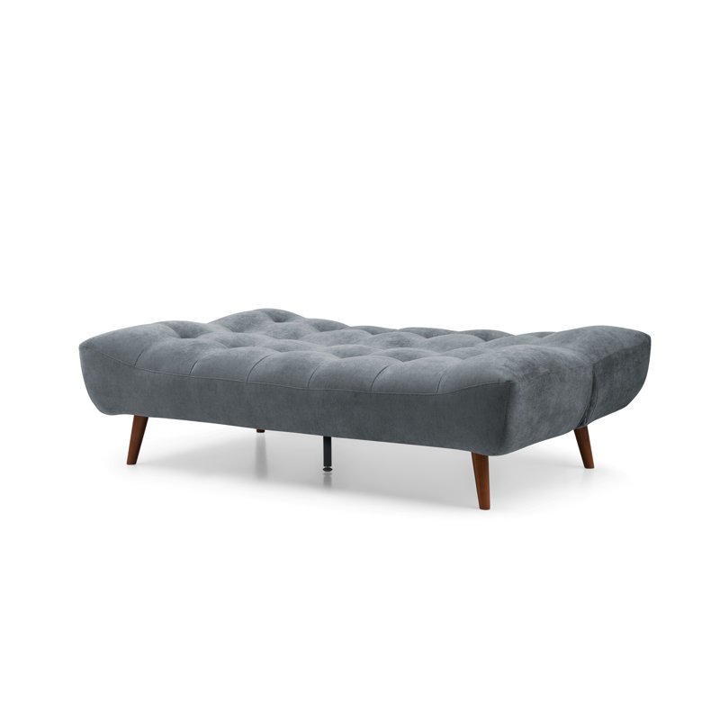 Akil  3 Seater Chenille Sofa Bed, Navy, Medium Brown Legs
