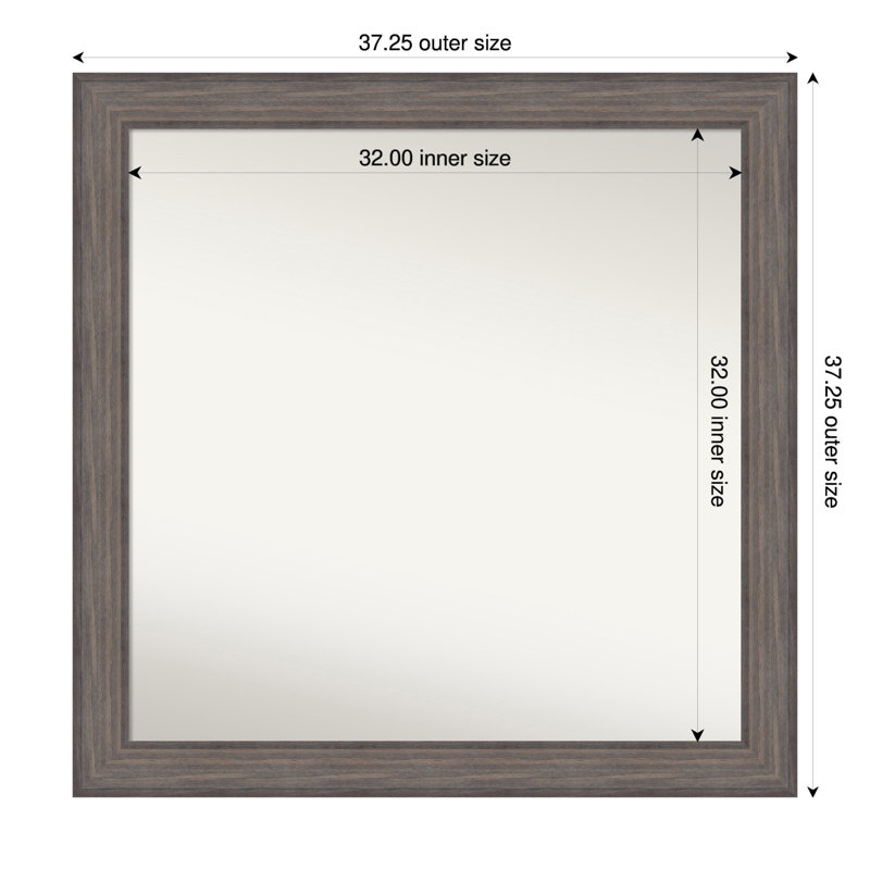Miroir Hannaley, 37,25 po x 37,25 po, Carré