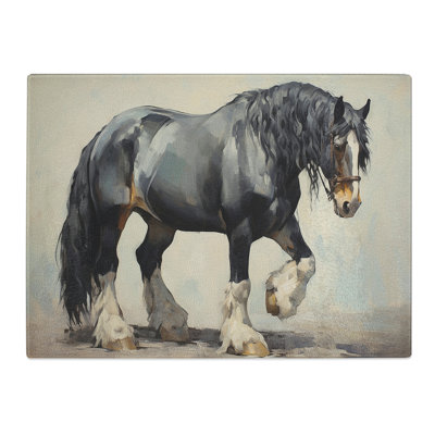 Shire Horse Gestural No.2  Glass Chopping Board