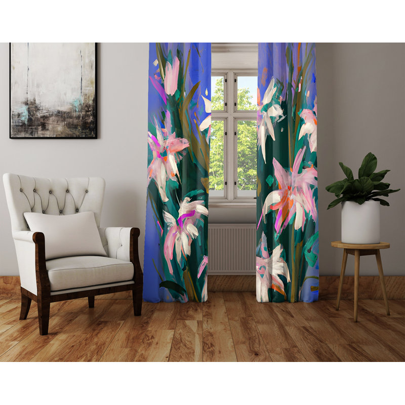 Paire de rideaux semi-transparents en polyester Deysy, L 40 po x L 61 po
