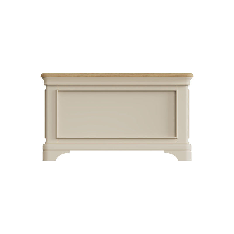 Joulon Ottoman Blanket Box. 91cm Wide. Solid Wood. Oak Top. Fully Assembled., Cream
