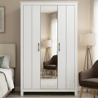 Brayden Studio 3 Door Wardrobe with Mirror