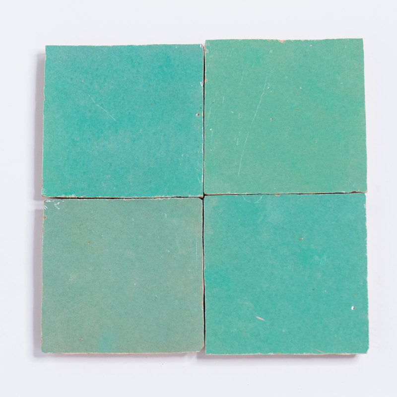 Zelig 4" x 4" Moroccan Wall & Floor Tile, Sea Green