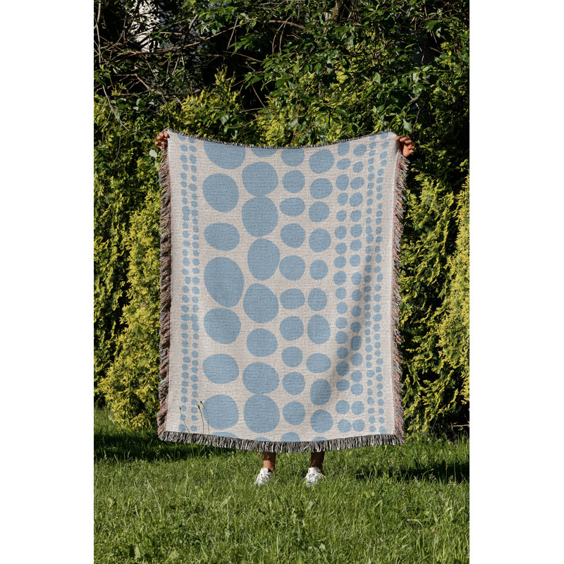 Jeté en coton Ajani, 60 x 60, Ciel