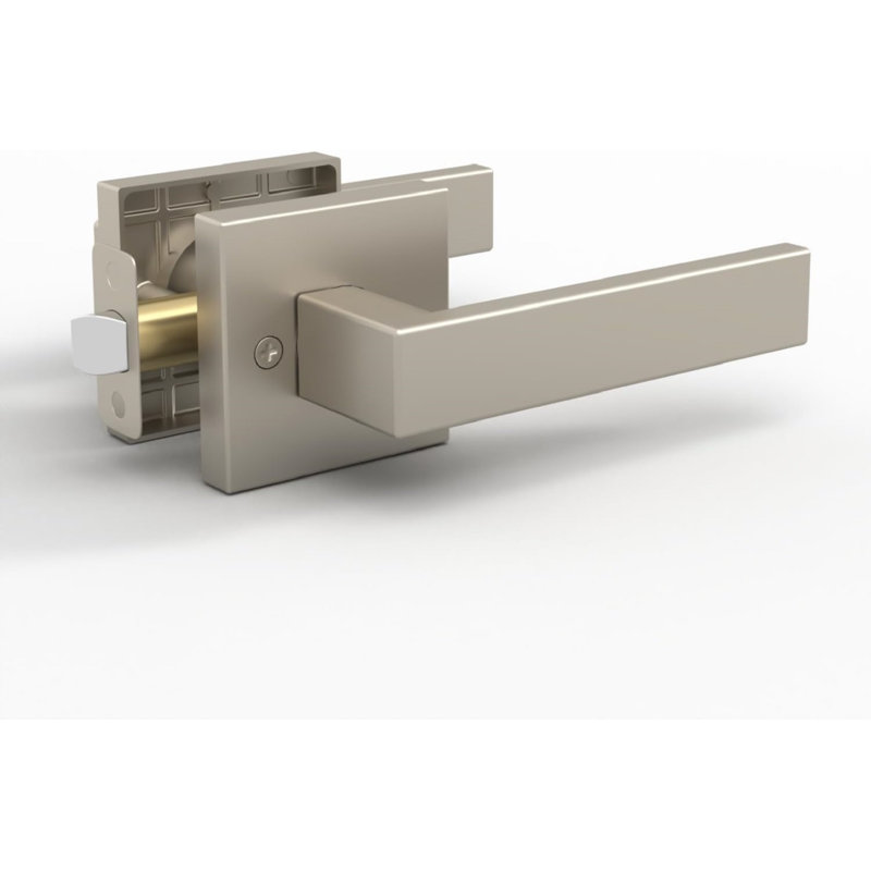 Poignée de porte intérieure réversible avec rosette carrée Mega Poignées ROBELL pour chambres à coucher, salles de bain et couloirs | Acier inoxydable moderne | Serrure de porte de passage