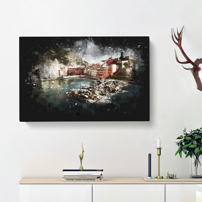 Boats In Vernazza Italy - Wrapped Canvas