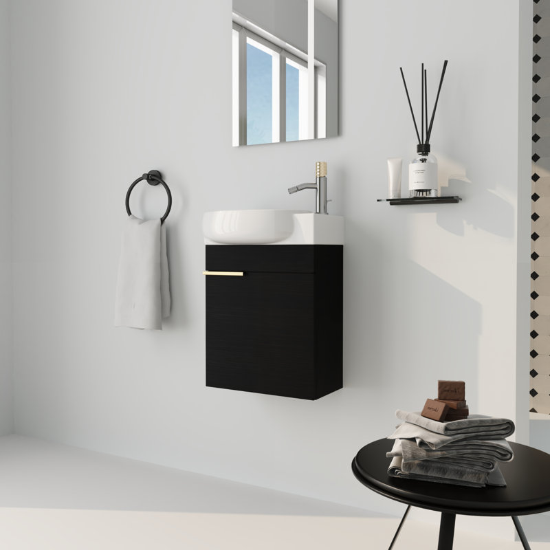 Meuble-lavabo simple 16,8 po avec plateau en céramique Karrisa