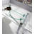 Luyen Extendable Glass Top Metal Base Dining Table