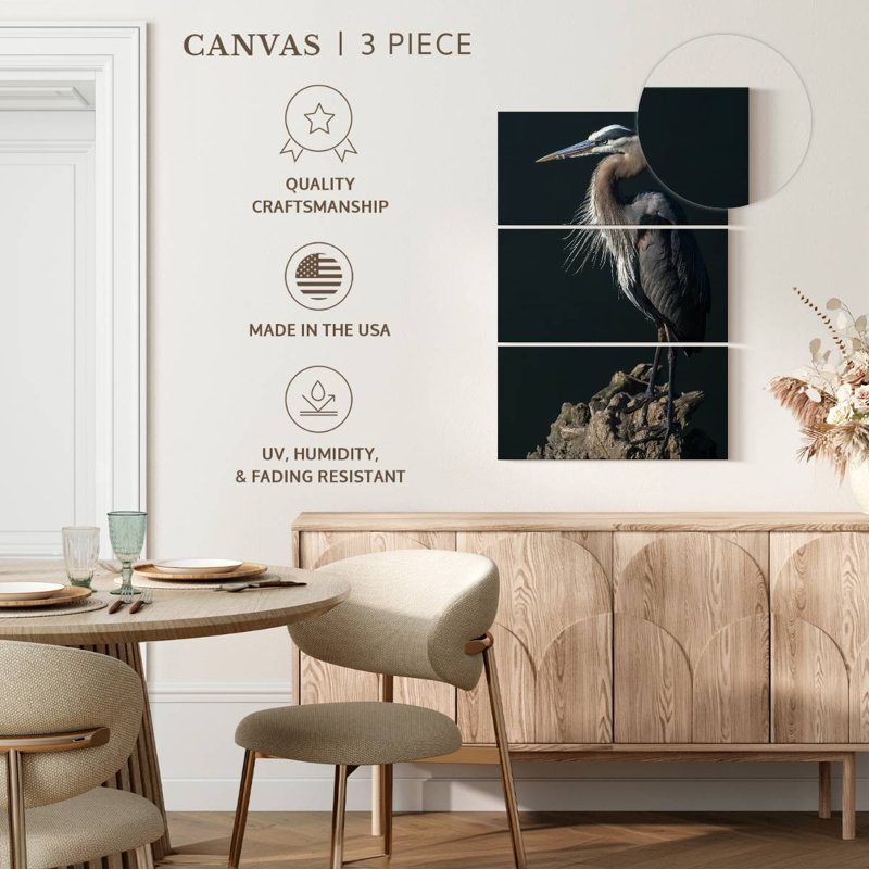 Brampt Great Blue Heron Bird, 32" H x 20" W