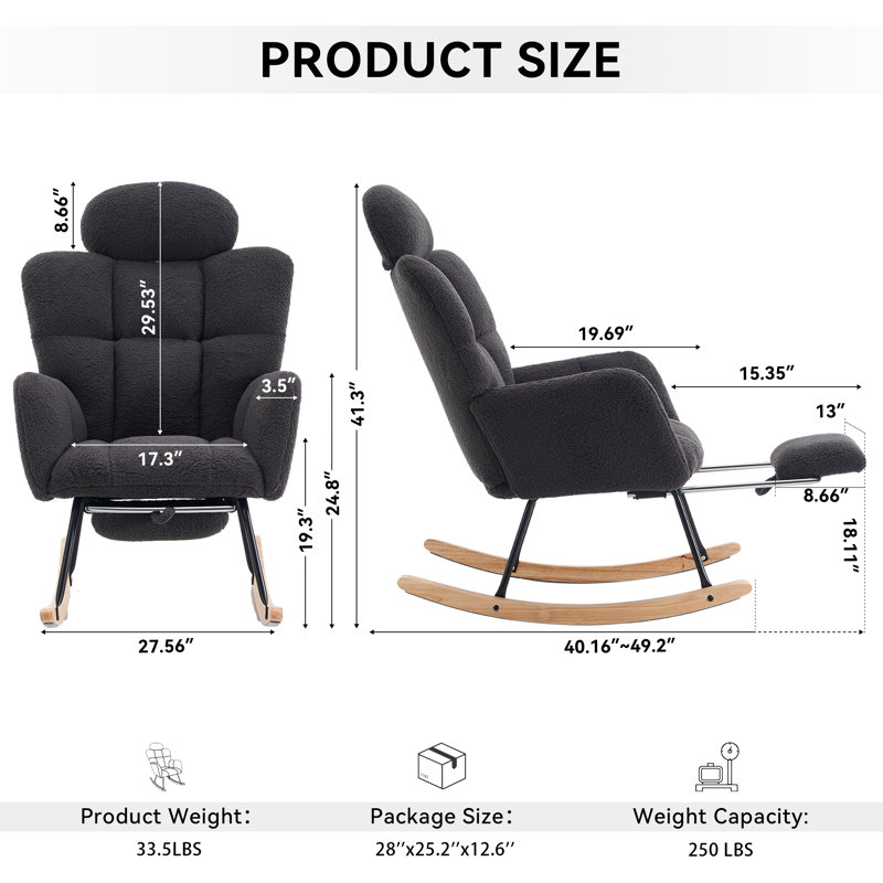 Rocking Chair, Dark Grey