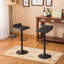 Tabouret de bar pivotant réglable en cuir reconstitué noir, ensemble de 2