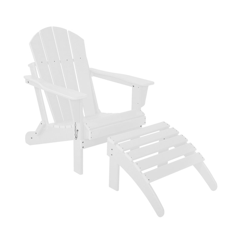 Laguna Foldable Outdoor Adirondack Chair, White