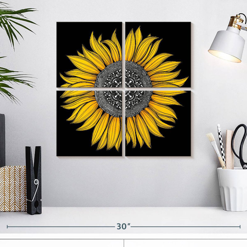 Harnek tournesol mandala, H 18 po x l 18 po