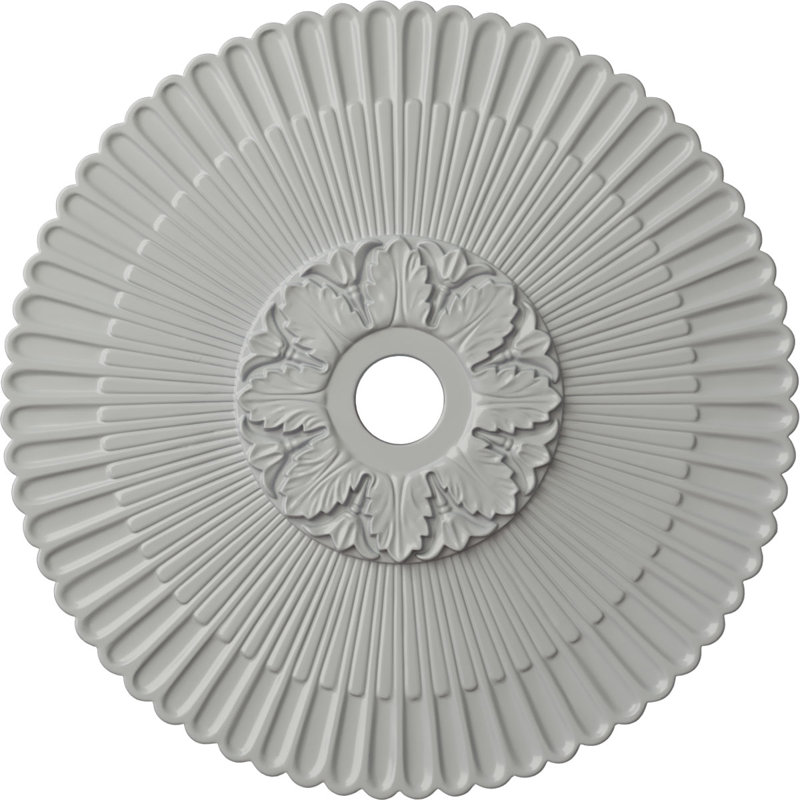 Médaillon de plafond Endurathane Tristan, DE 32 3/8 po x P 3 1/2 po (pour auvents jusqu'à 6 1/4 po), finition dorée pharaons peinte à la main