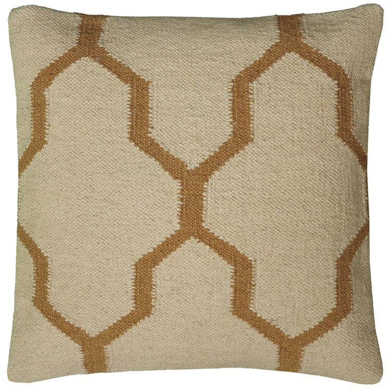 Quatrefoil Down Throw Pillow, Beige/Brown