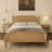 Traditional Style Rattan King Size Bed Frame,No Box Spring Needed,Antique Walnut-1372140702-1372140696