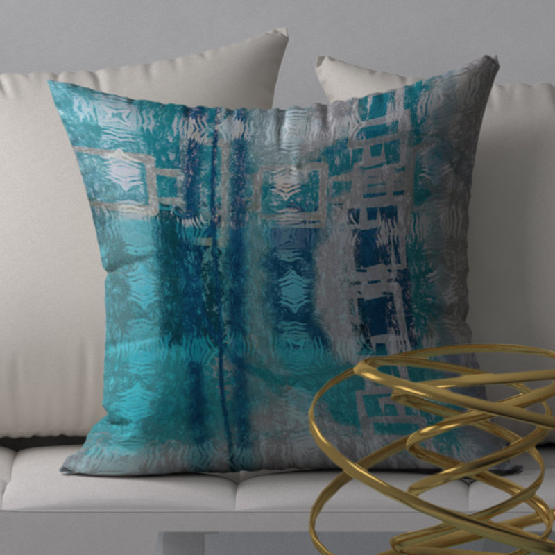 Abstract Throw Pillow, 18" H x 18" W x 5"D