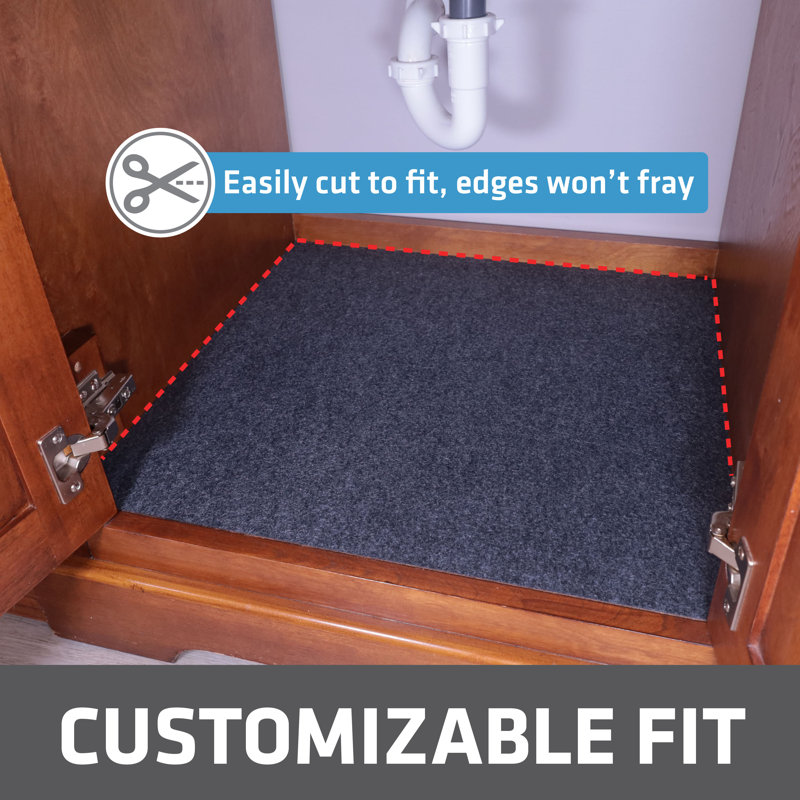 Charcoal 24" x 59" Waterproof Under Sink Cabinet Mat