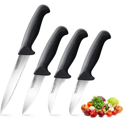 Ensemble de 4 couteaux de cuisine Cook N Home, couteaux de cuisine en acier inoxydable à haute teneur en carbone.
