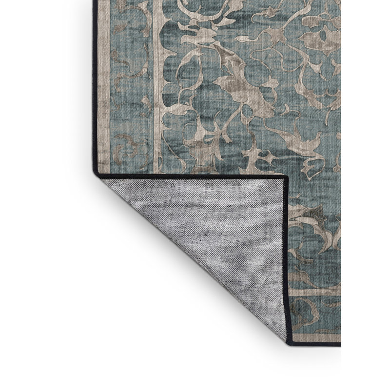 Machine Washable Gray Area Rug, Rectangle 2' x 3'
