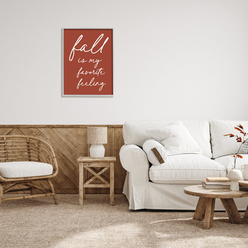 «Fall Favorite Feeling Seasonal Autumn Calligraphy Expression», estampe numérique encadrée noire, art texturé par lettres et lignes