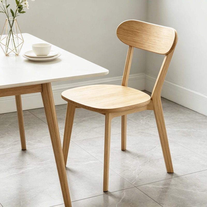 Chaise de salle à manger Mid-Century, Wood, 2