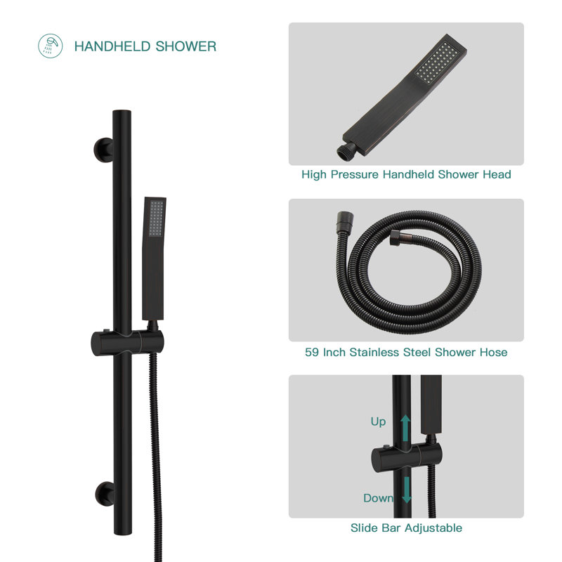 12” wall-mounted showerhead 12, Bronze huilé
