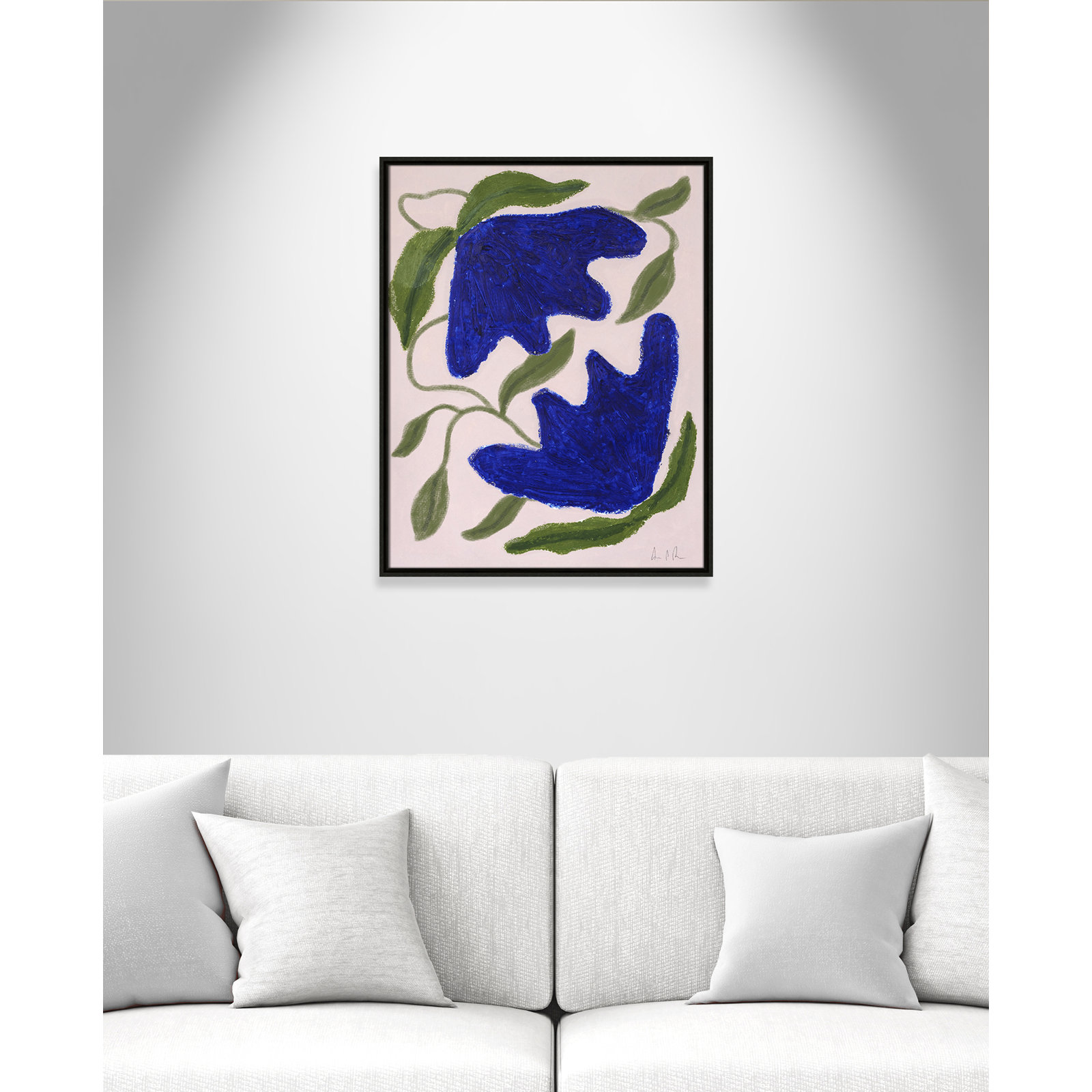 Colette "Blue Anemones No. 02" Print, 29.5" H x 23.5" W, Espresso