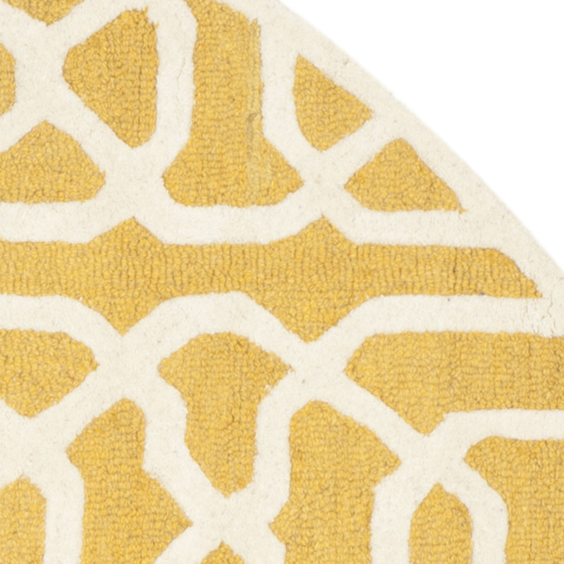 Cannen Hand Tufted Wool Geometric Rug, Round 6'