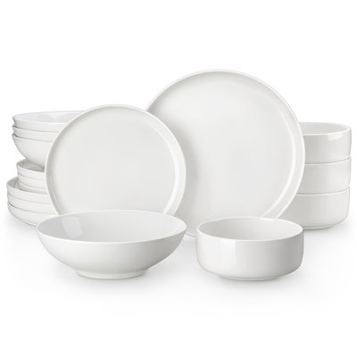 16 Piece Porcelain China Dinnerware Set - Service for 4 