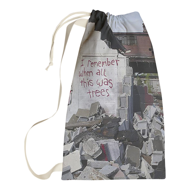 Fabric Laundry Bag with Handles, Large (36" H x 28" W x 1" D)