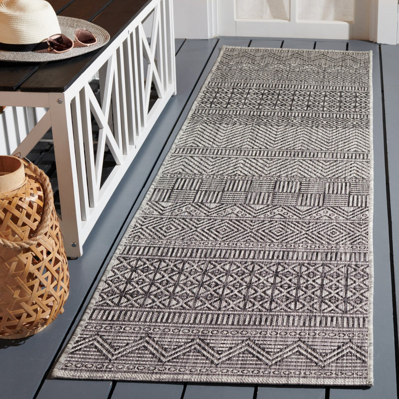 Jacian Performance Geometric Indoor/Outdoor Area Rug, Runner 2'3" x 8'