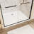 Aluminum Frame Double Sliding Shower Door, 1/4" (6Mm) Clear Tempered Glass With Explosion-Proof Film, Dual Stainless Steel Handles-118574618