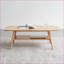 Table basse en chêne massif pour le salon, rangement double couche, facile à nettoyer et à assembler