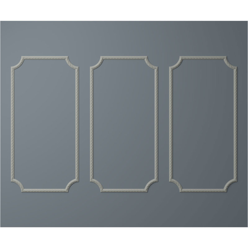 Moulure à panneau de feuilles d'acanthe Reeded, L 28 po x H 72 po, Triple