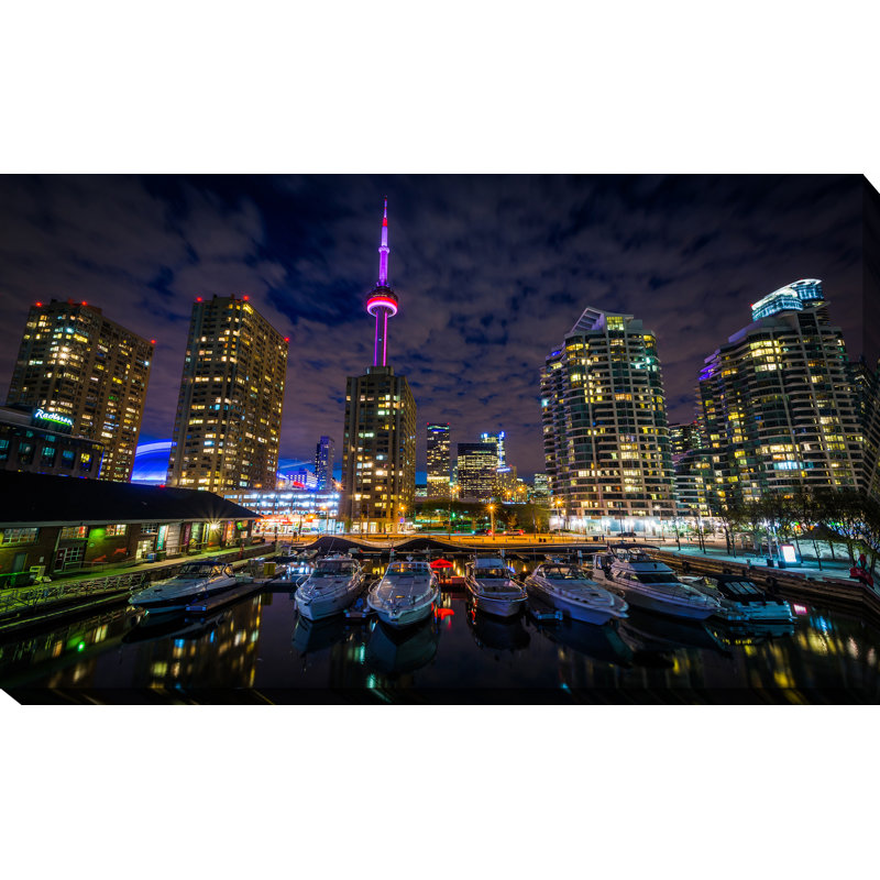 «Marina at the Harbourfront, Toronto Ontario», reproduction de photo sur toile tendue, H 28 po x l 48 po x P 1,5 po